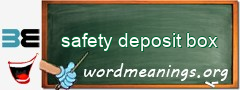 WordMeaning blackboard for safety deposit box